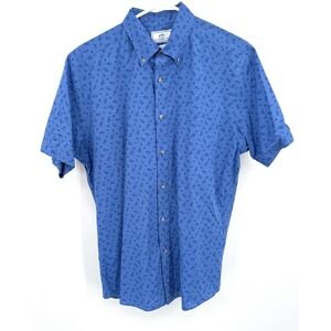 Southern Tide Shirt Size Men Medium Blue With Pineapple Cherries Oranges SS